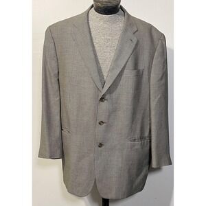 Ralph‎ Lauren Blazer Mens 50L Gray Silk Wool Check Sport Coat Made Canada